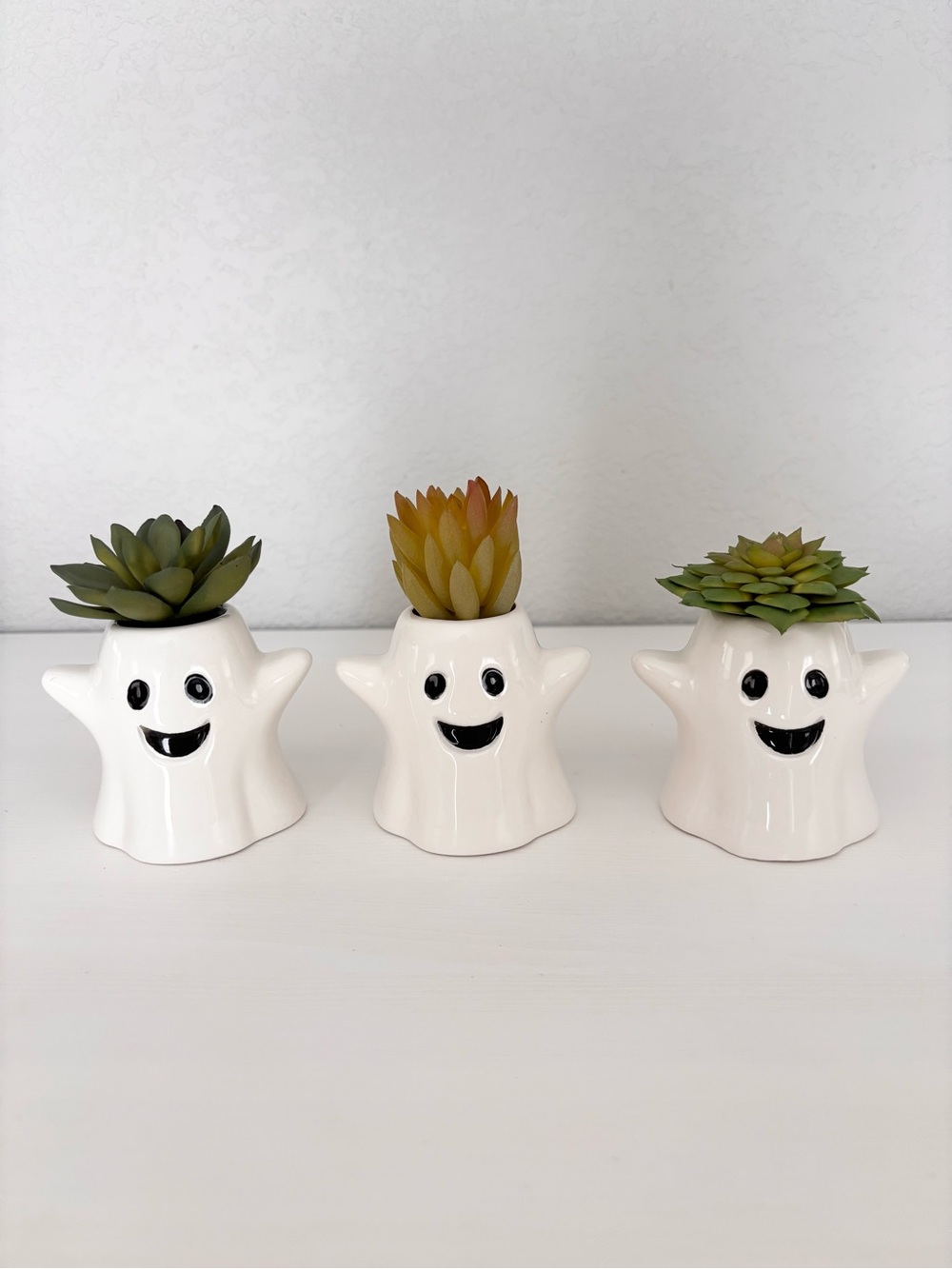 GOBLIN & GHOUL Ghost Faux Succulents (3)